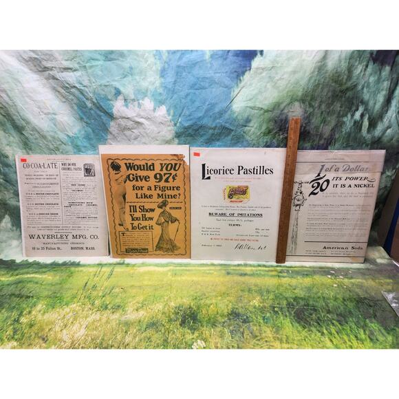 Vtg Advertisement Lot of 4-1800s Waverley, Miss Prue, Wallace Licorice Pastilles - Picture 1 of 6
